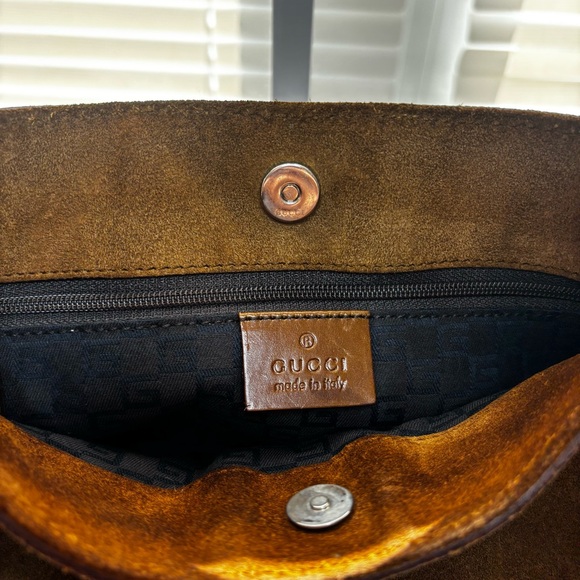 Gucci Suede Horsebit Baguette Bag Brown - Picture 3 of 7
